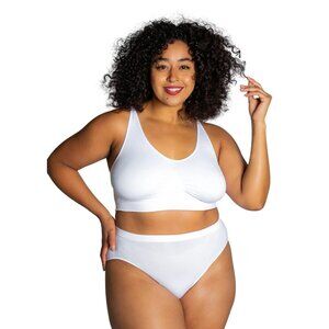 Rhonda Shear Ahh Bra Size Large Adjustable Straps Wireless Padded White Intimate